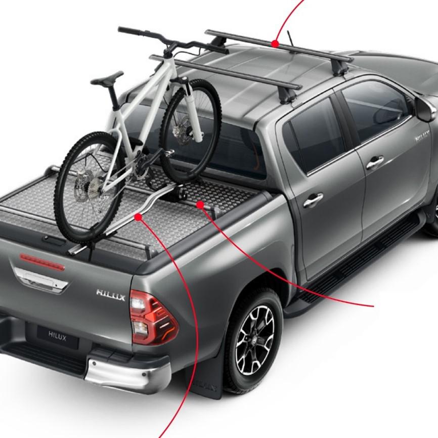 Barras transversales portabicis porta esquíes Toyota Hilux
