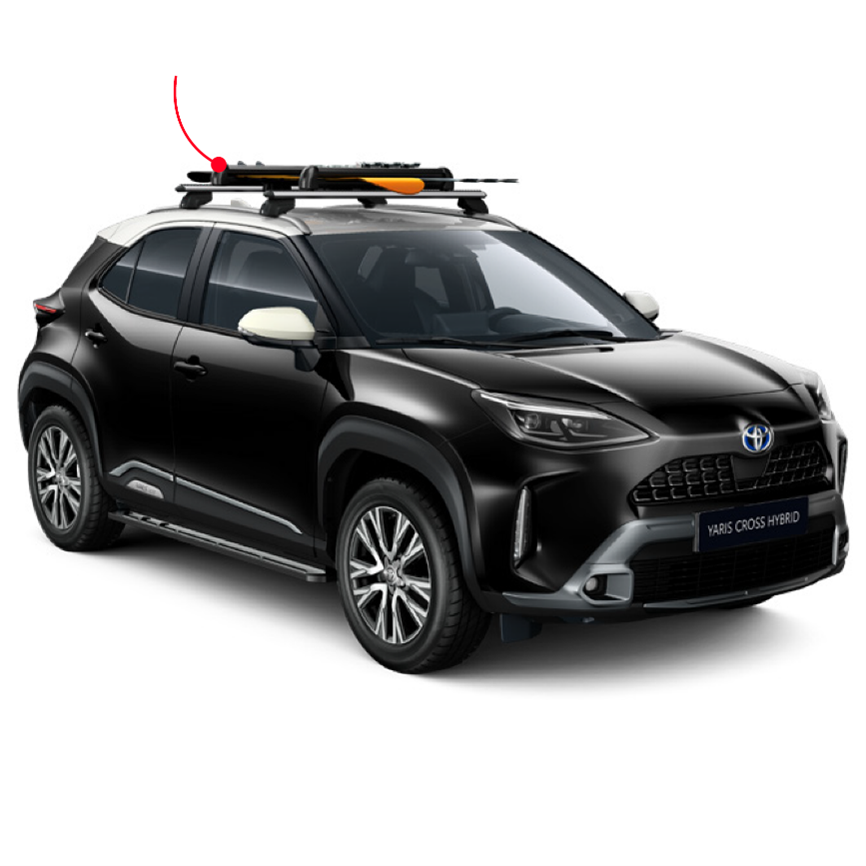 Soporte 4/6 pares esquís o 2 tablas snowboard Toyota Yaris cross